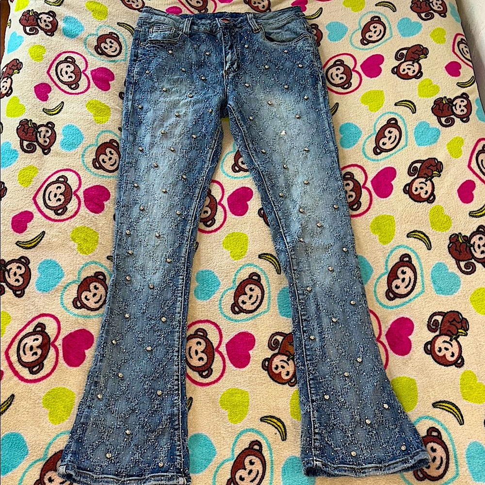 Beautiful Women's Blue Embellished Jeans